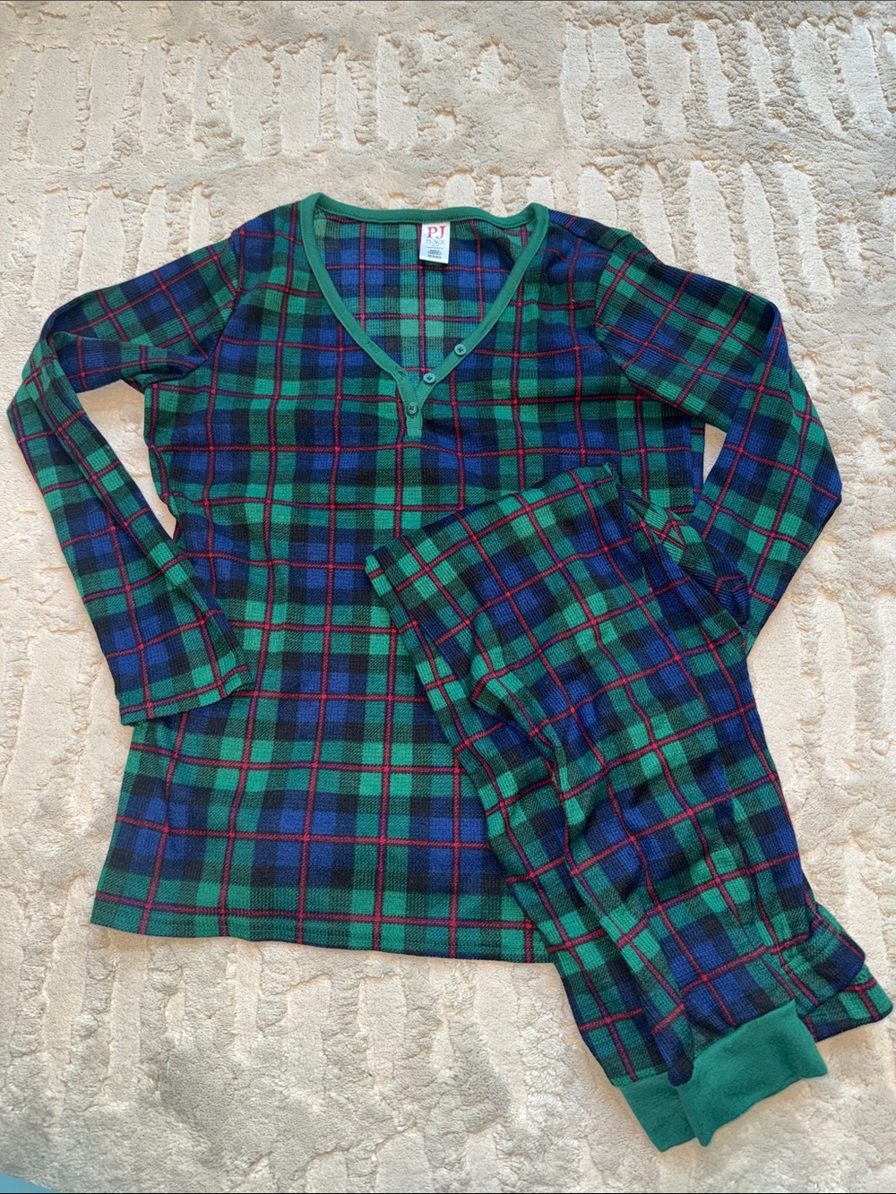 The Children's Place Women’s Family Matching Plaid Thermal Pajama Set M